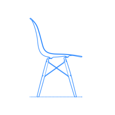 Furniture Side Chairs Eames Dowel Leg Side Chair Stencil Svg Vector, Free Vectors File